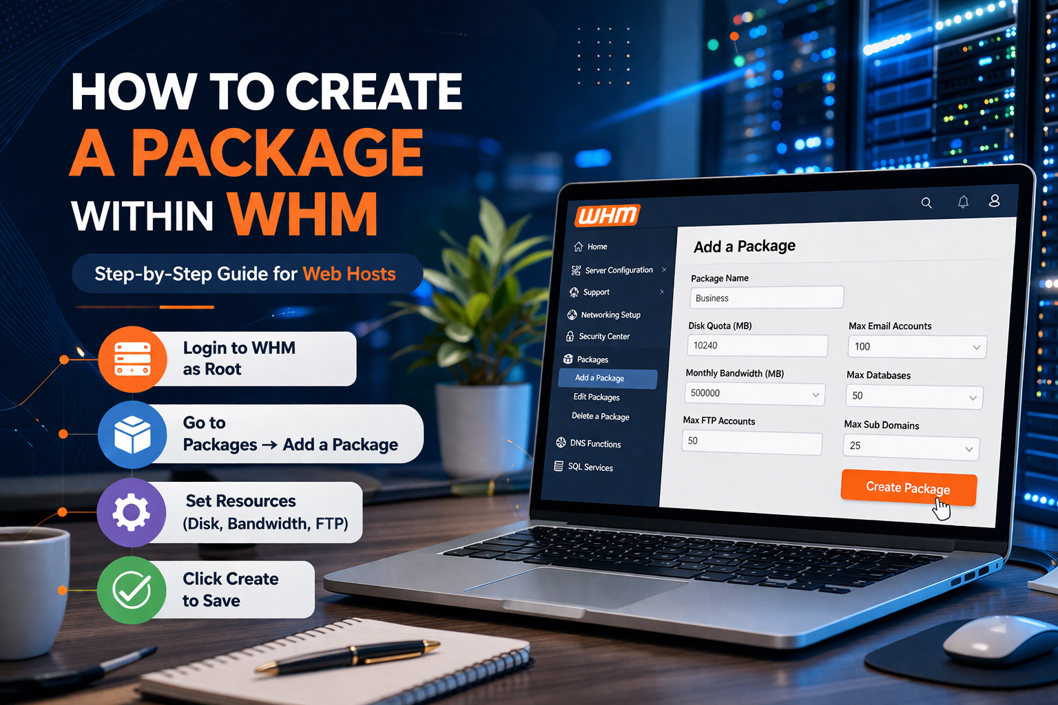 How to Create a Package within WHM