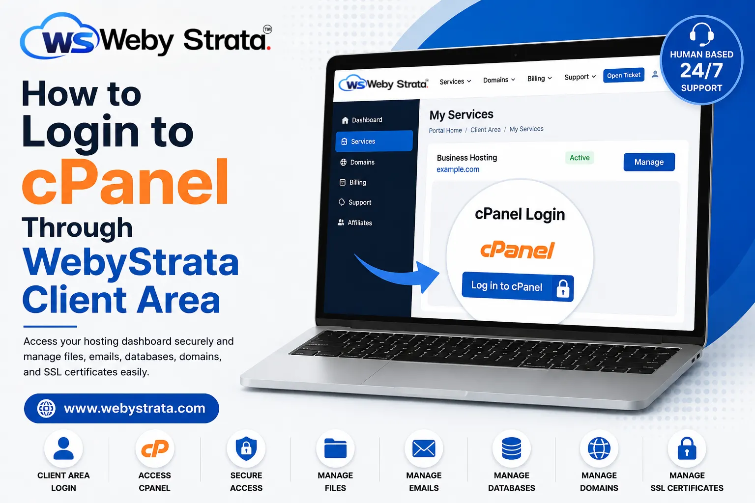 How to Login to cPanel Through WebyStrata Client Area