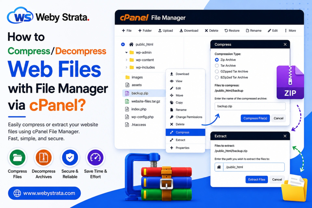 How to Compress And Extract Web Files Using File Manager in cPanel