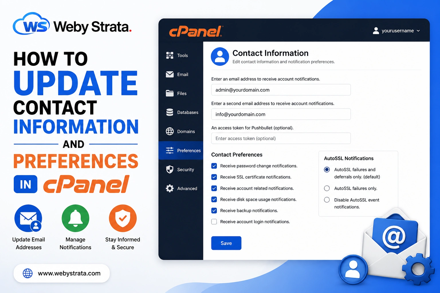 How to Update Contact Information In cPanel?