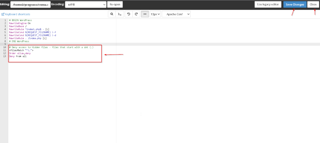 deny-access-htaccess-file-cpanel