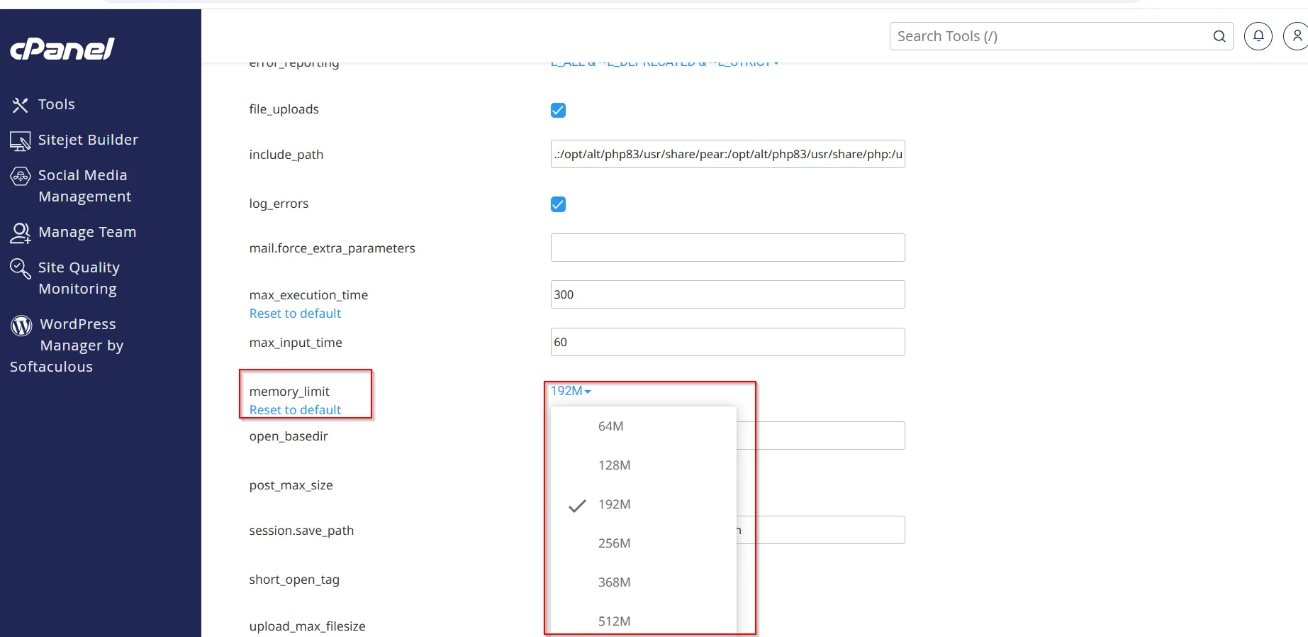 how-to-increase-memory-limit-in-cpanel