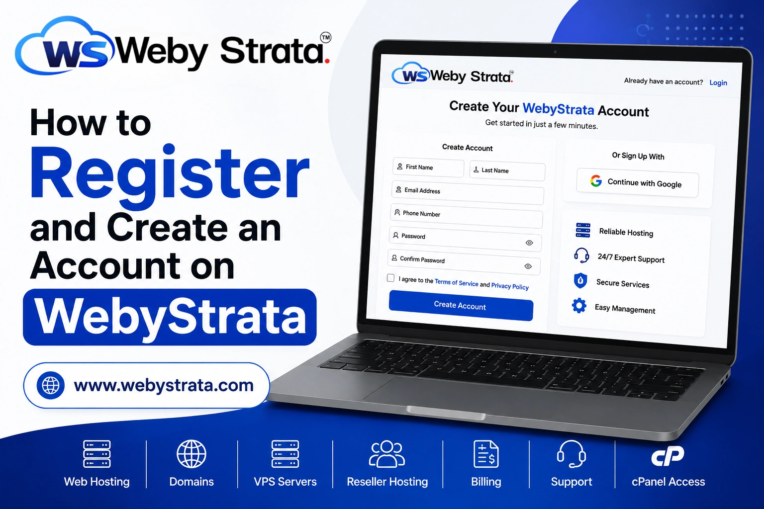 How to Register and Create an Account on WebyStrata