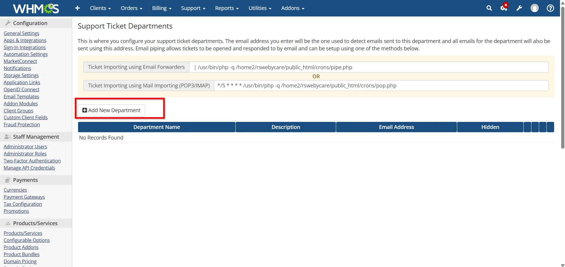 how-to-set-Up-a-support-department-in-whmcs