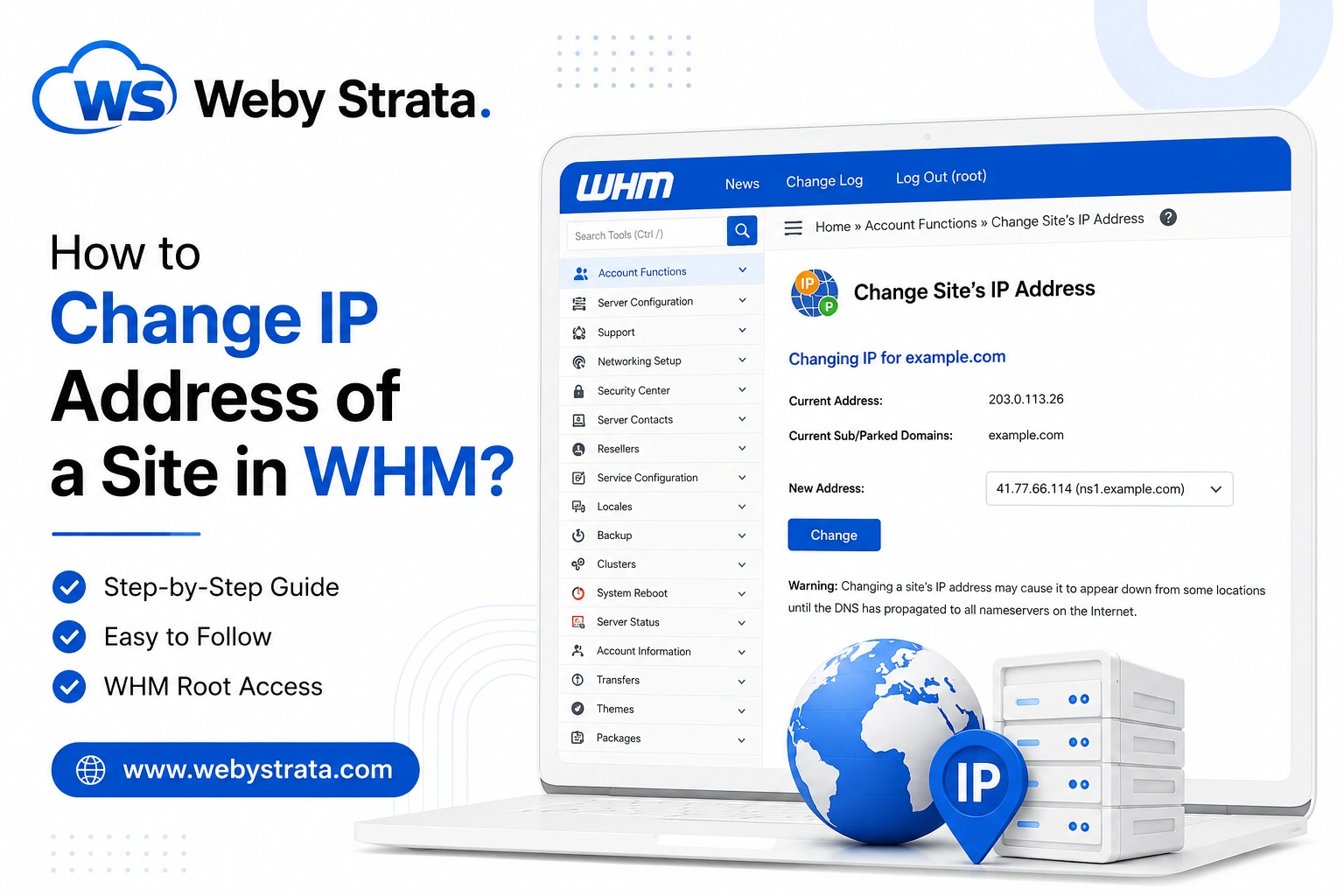 How to Change IP Address of a Site in WHM?