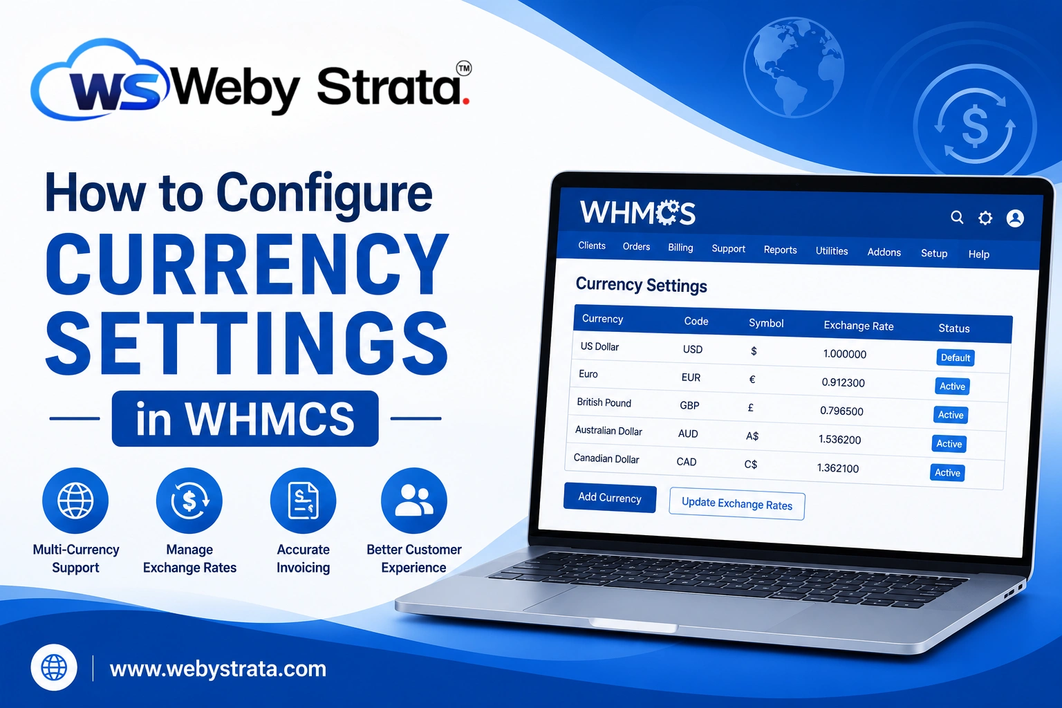 How to Configure Currency Settings in WHMCS