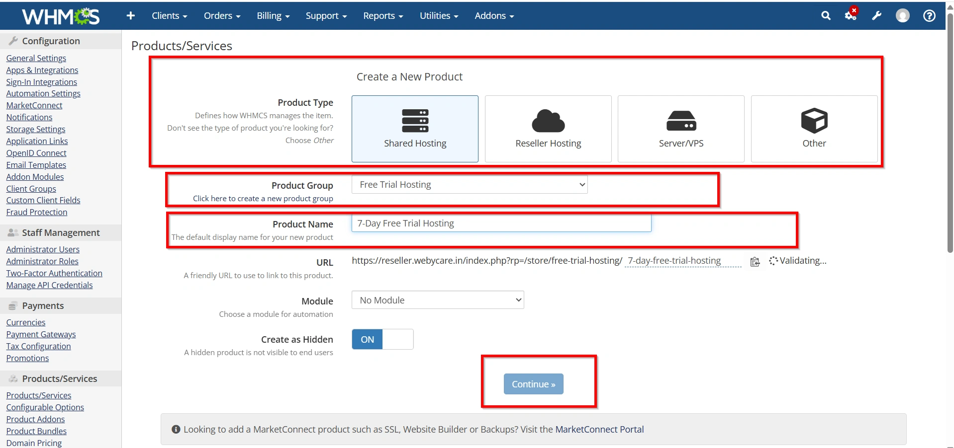 how-to-set-up-a-free-trial-hosting-package-in-whmcs