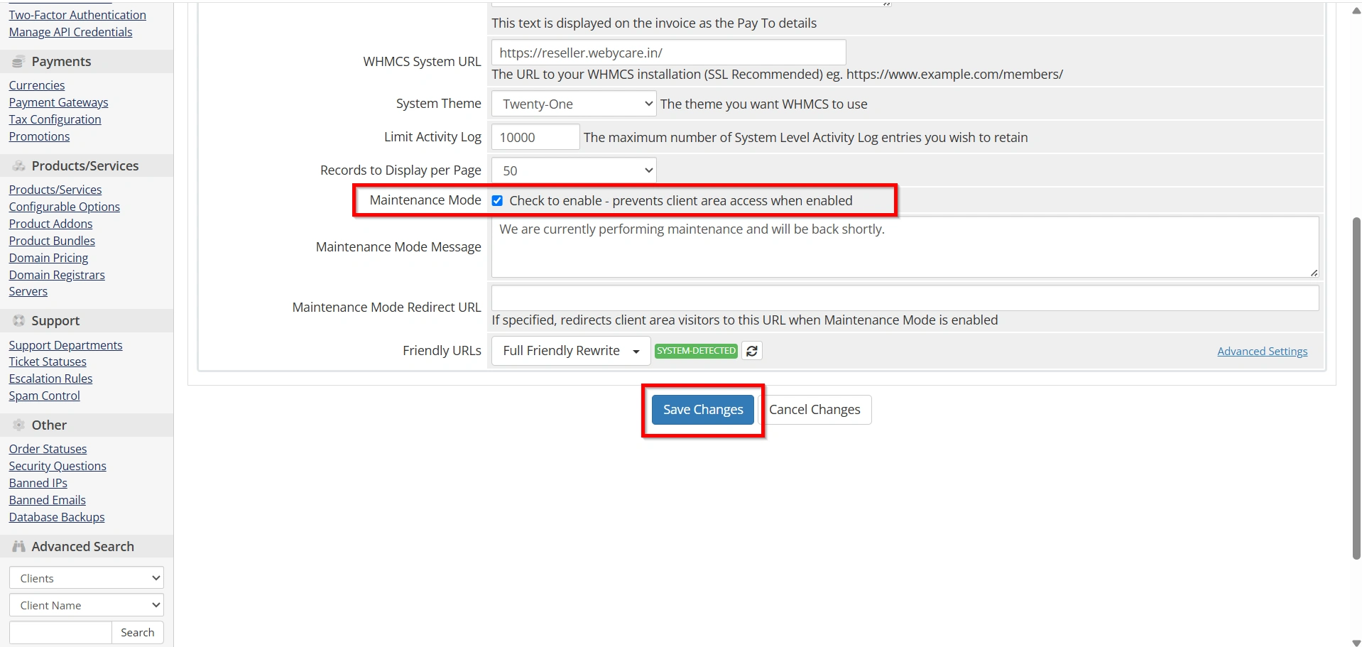 how-to-enable-maintenance-mode-in-whmcs