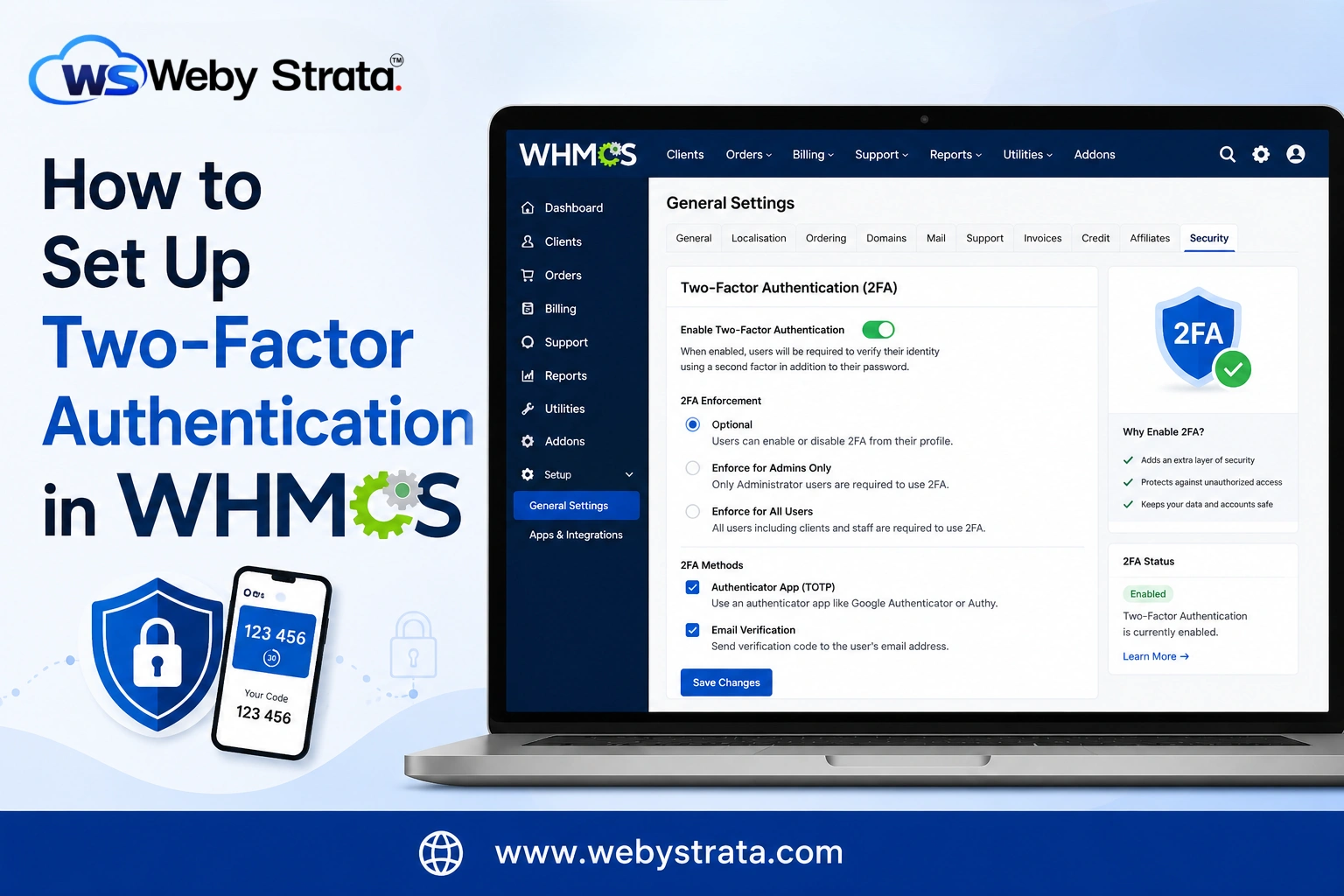 How to Set Up Two-Factor Authentication in WHMCS