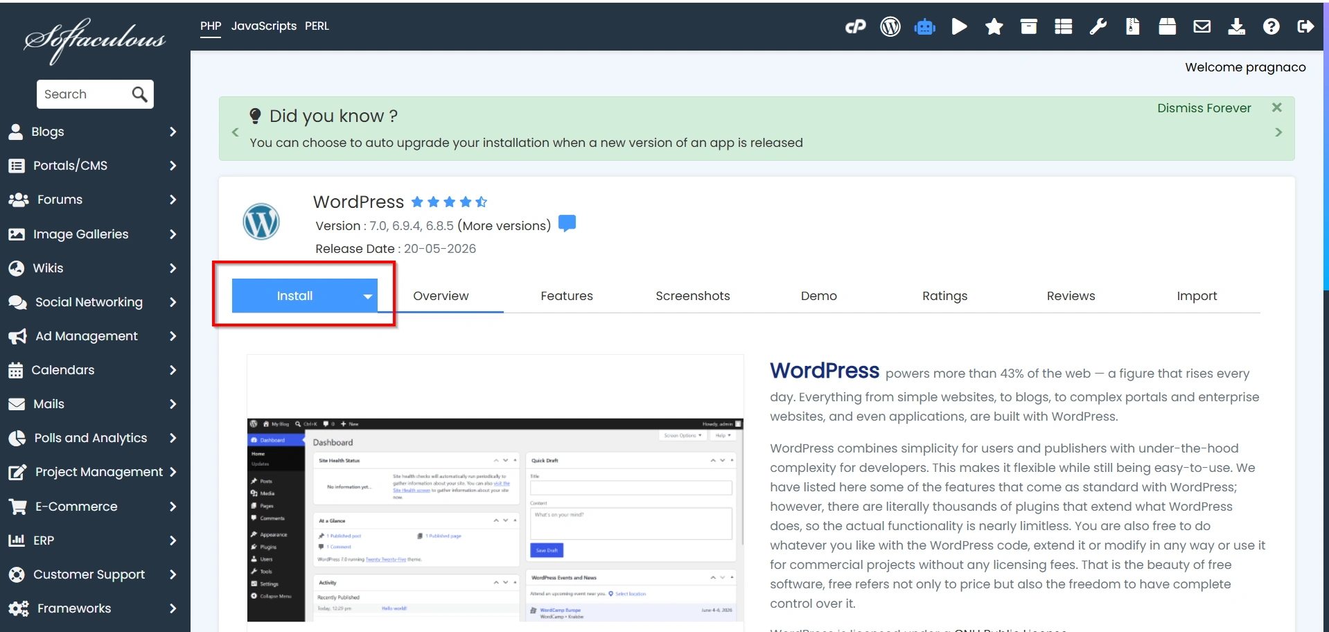 how-to-install-wordpress-in-cpanel-via-softaculous