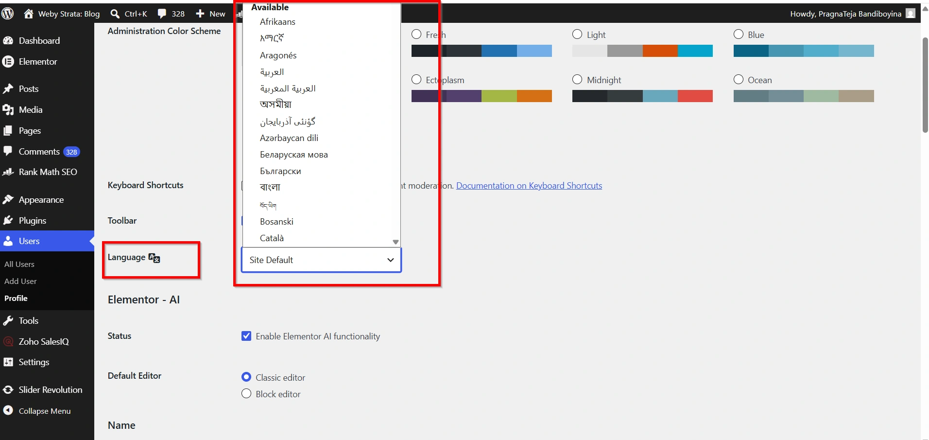 how-to-change-the-language-for-wordpress