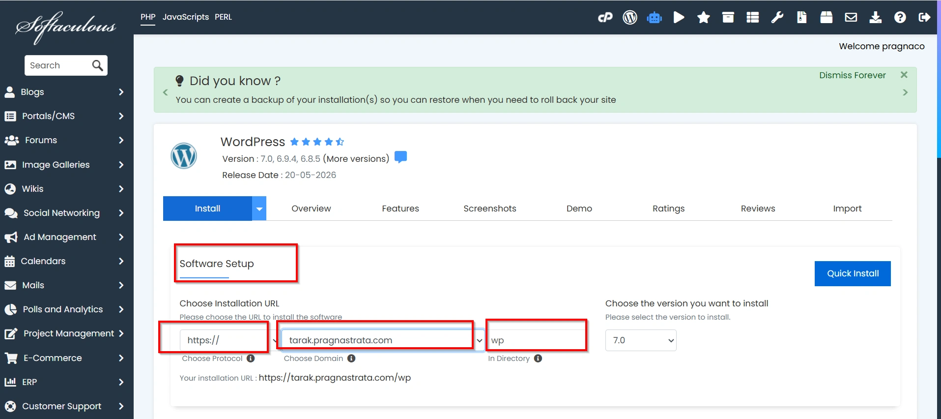 how-to-install-wordpress-in-cpanel-via-softaculous