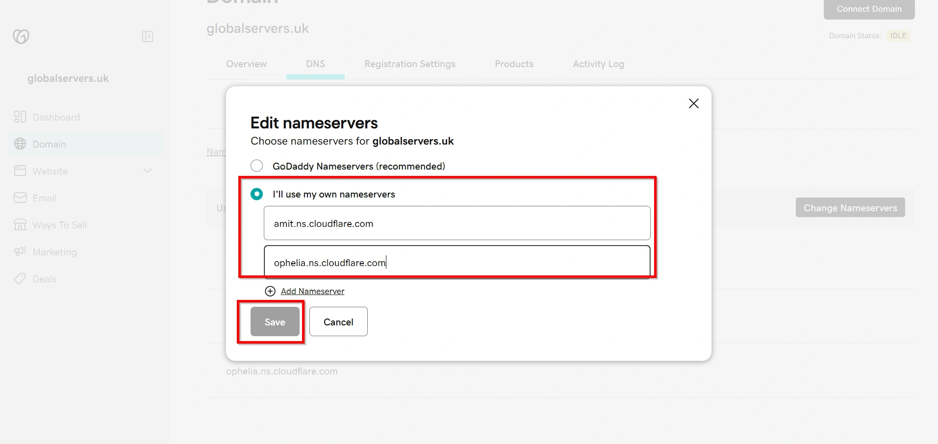 how-to-create-private-/-child-nameservers-at-godaddy