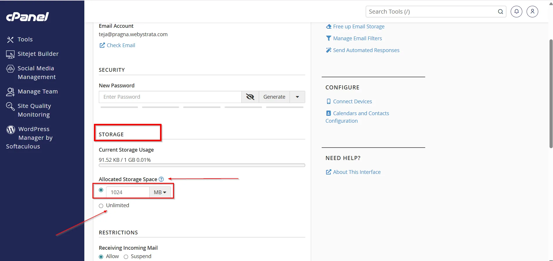 how-to-set-email-quota-in-cpanel