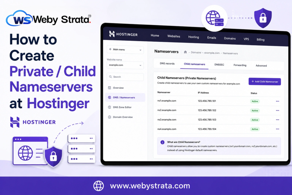How to Create Private / Child Nameservers at Hostinger for WHMCS