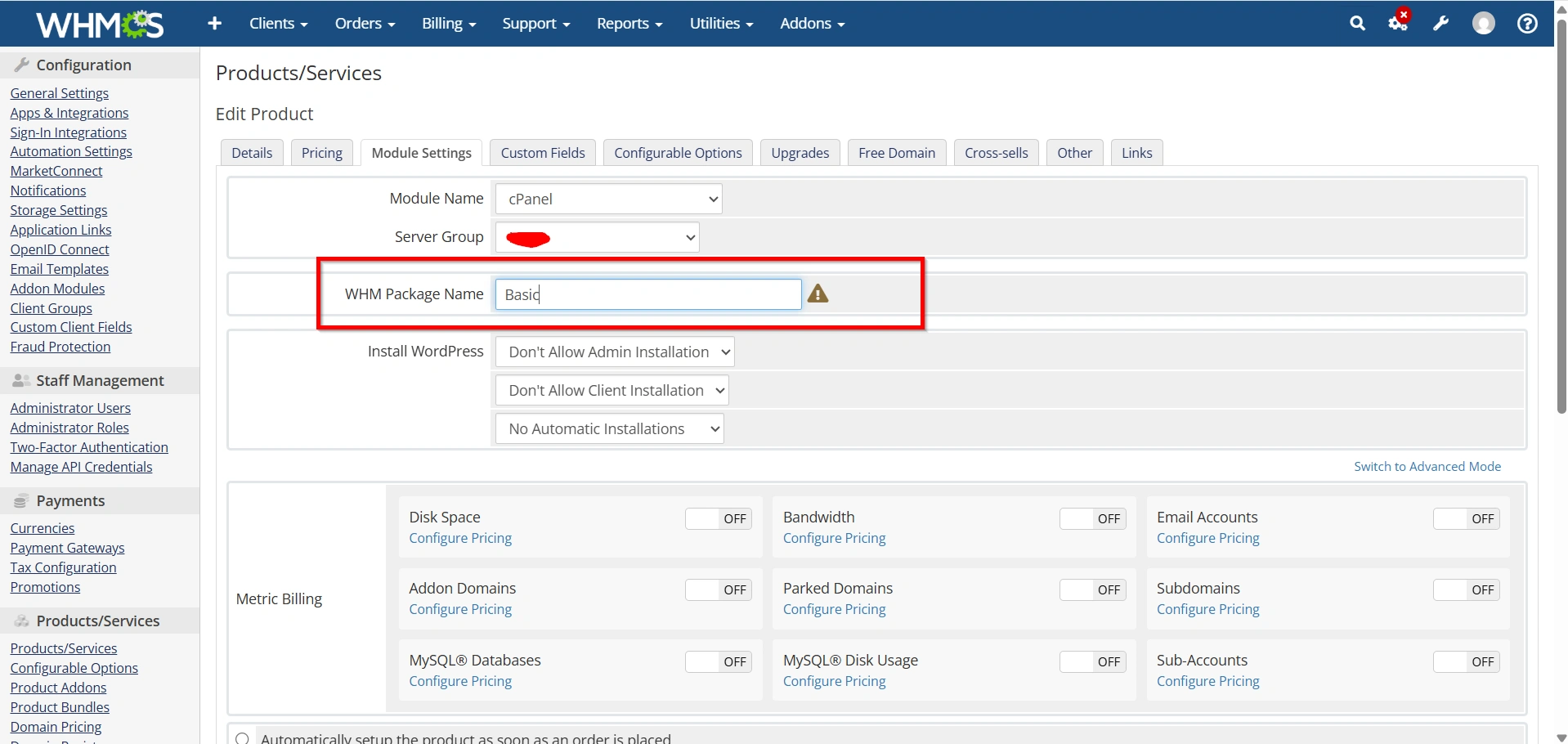 how-to-configure-whm-package-mapping-in-whmcs