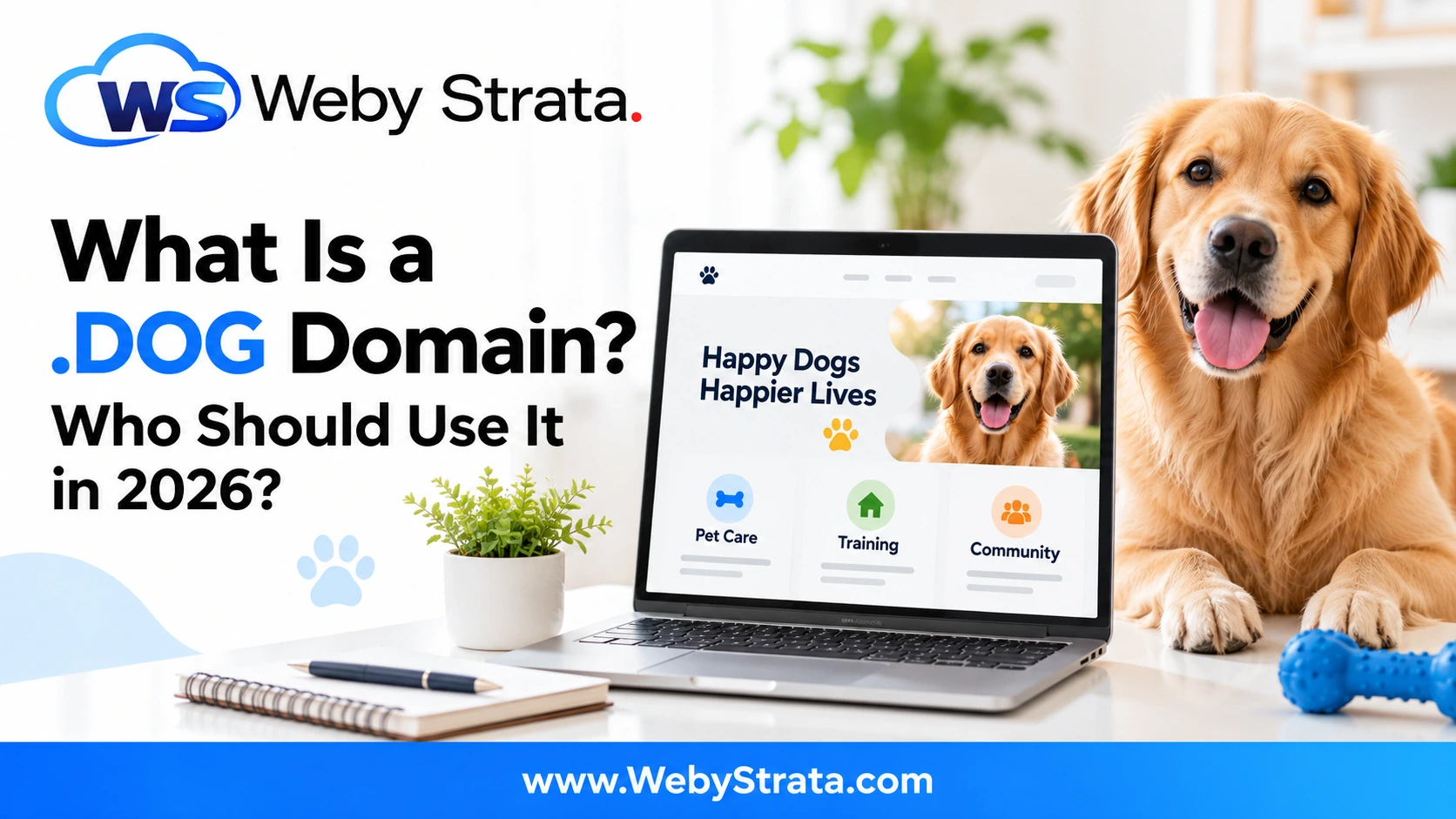 WebyStrata featured image: What Is a .DOG Domain? Who Should Use It in 2026?